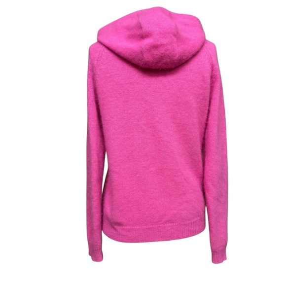Isaac Mizrahi For Target Angora Wool Hoodie Women’s M Pink Full Zip Up Cardigan - Picture 4 of 10